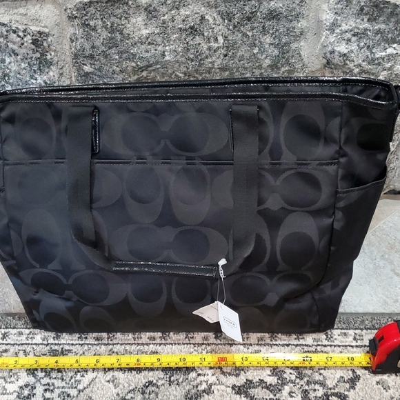 Coach Black Signature Travel Bag/Diaper Bag - Picture 6 of 15